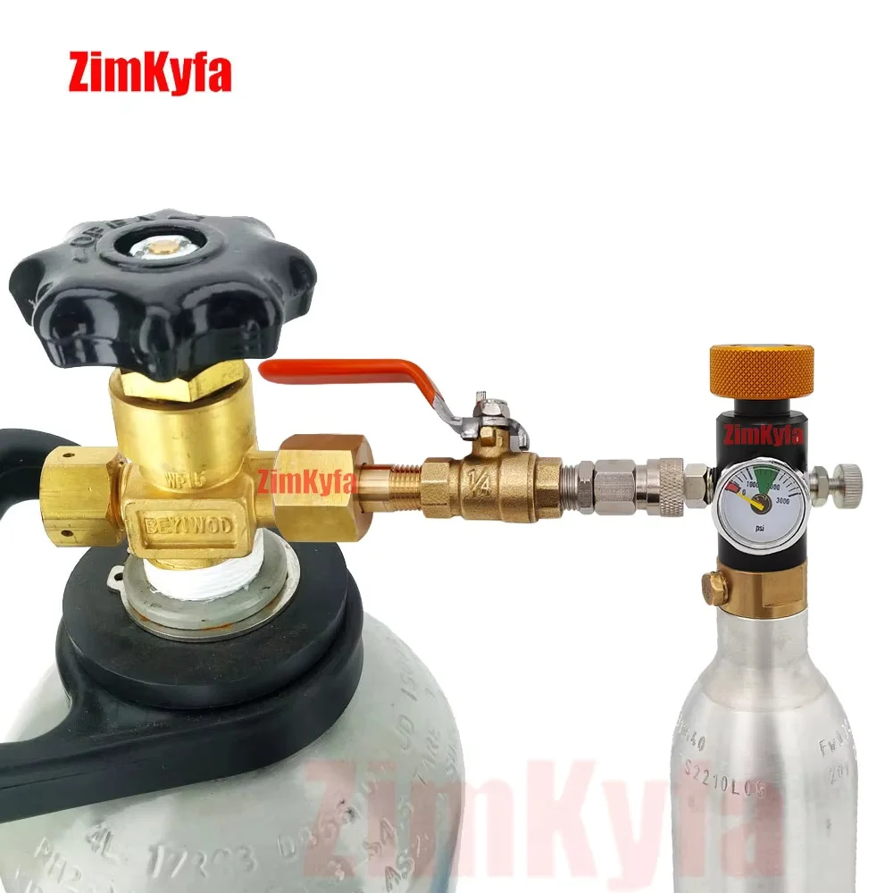 Co2 Cylinder Refill Adapter Adaptor for Sodastream Soda Stream Filling Station W/ Ball Valve,W21.8-14 Or CGA320 to Tr21-4 Tank