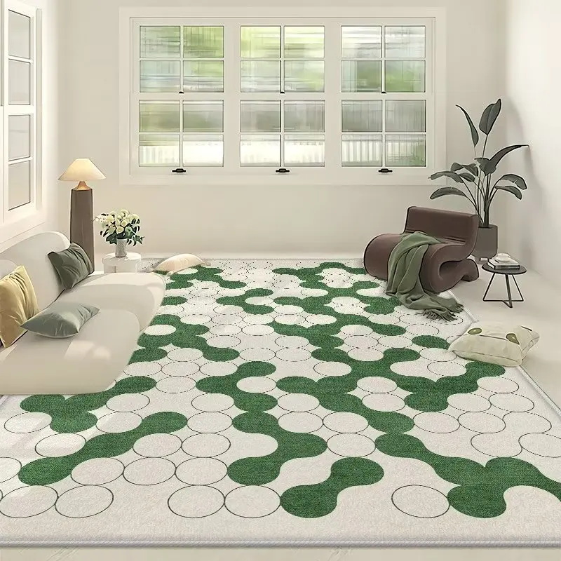 

Nordic Carpet For Living Room Decor Non-Slip Large Area Rug Soft Kids Bedroom Rug Bedside Floor Mat Modern Home Rug Retro Green