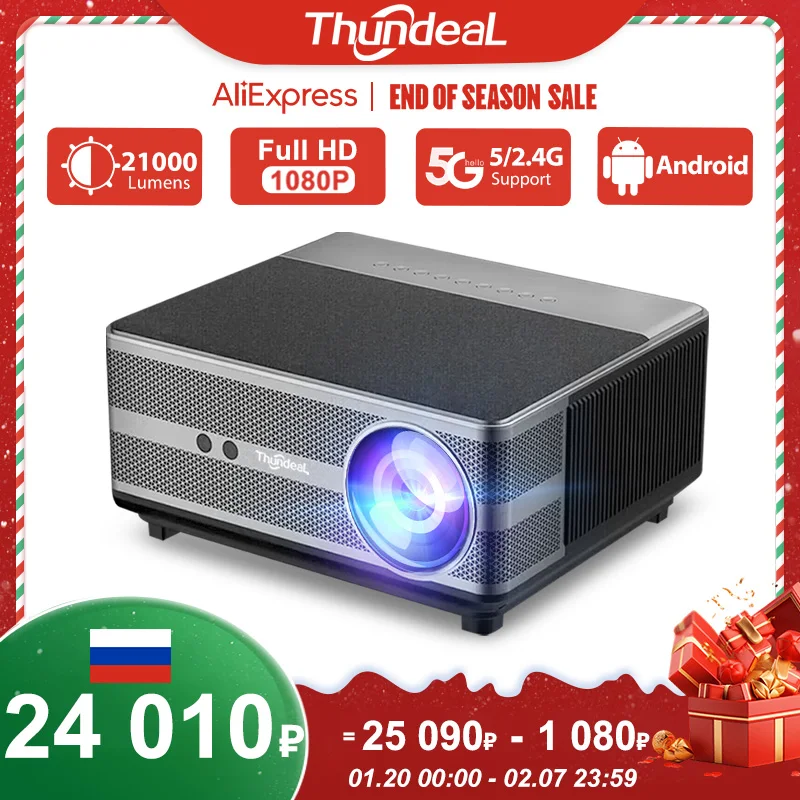 ThundeaL Full HD 1080P Projector WiFi LED 2K 4K Video Movie Beam TD98 TD98W Android Projector PK DLP Home Theater Cinema Beamer