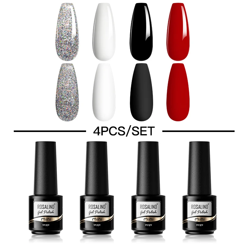 

ROSALIND Gel Nail Polish Set Semi Permanent Varnish Glitter Color Change Top Base Coat UV LED Nail Gel Esmaltes For Nail Art