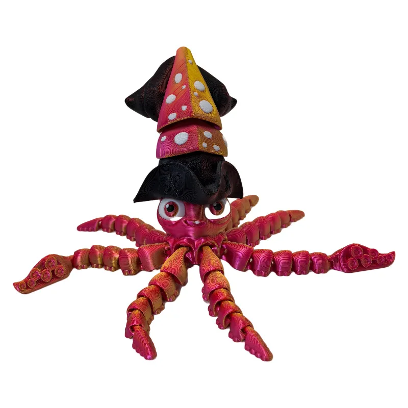 Fidget Squid - Articulated Stimulation Toy - 3D Printed - Posable, Moveable, Various Colors to Choose From! Toy for Kids