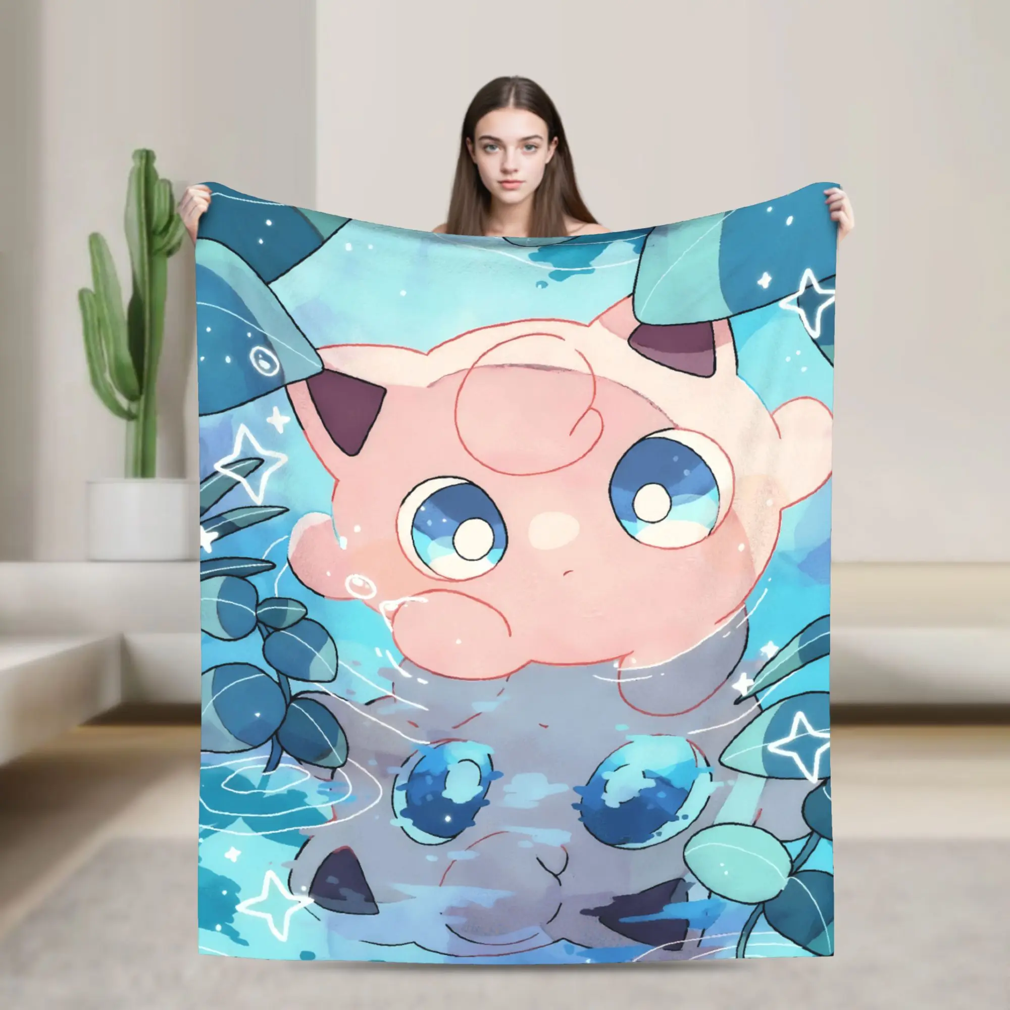 

Плюшевое одеяло Jigglypuffs для детей и взрослых, фланелевое одеяло для дивана, стула, теплое мягкое покрывало индивидуального качества, идея подарка