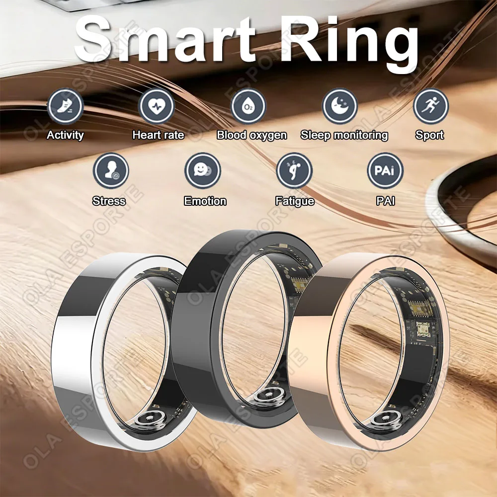 Smart Ring Herzfrequenz Blutdruck Schlafüberwachung Bewegungsverfolgung IP68 Wasserdicht Herren Damen Smart Ring Urlaubsgeschenk 2026 Neu