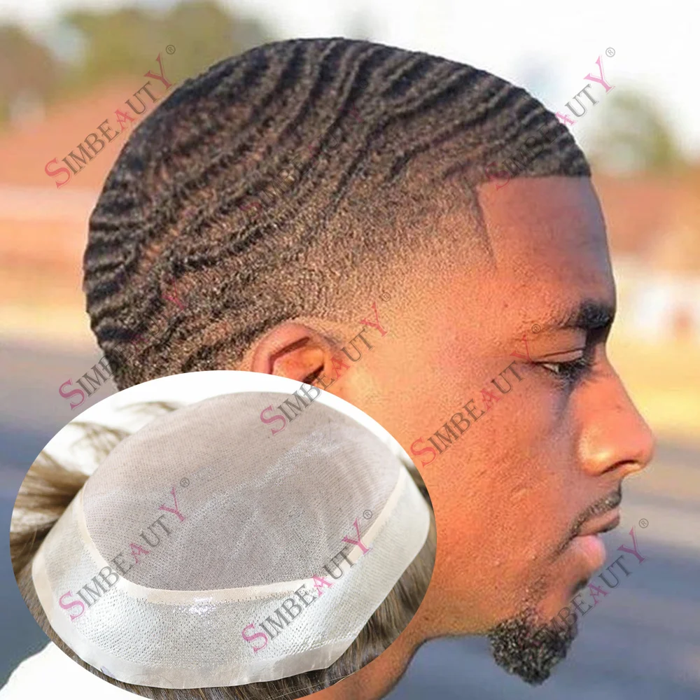 

Мужской парик Deep Curly 8-10 мм, 360-градусные волны, из 100% натуральных волос, с комфортной моно-основой и незаметной полиуретановой V-образной основой, афро-стиль, черный, для мужчин