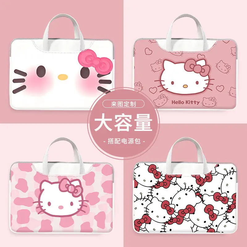 Kawaii Sanrio Hello Kitty Laptop Bag Waterproof Storage Notebook Bag 13/14/15/16Inch Portable Shockproof Protection Laptop Bags