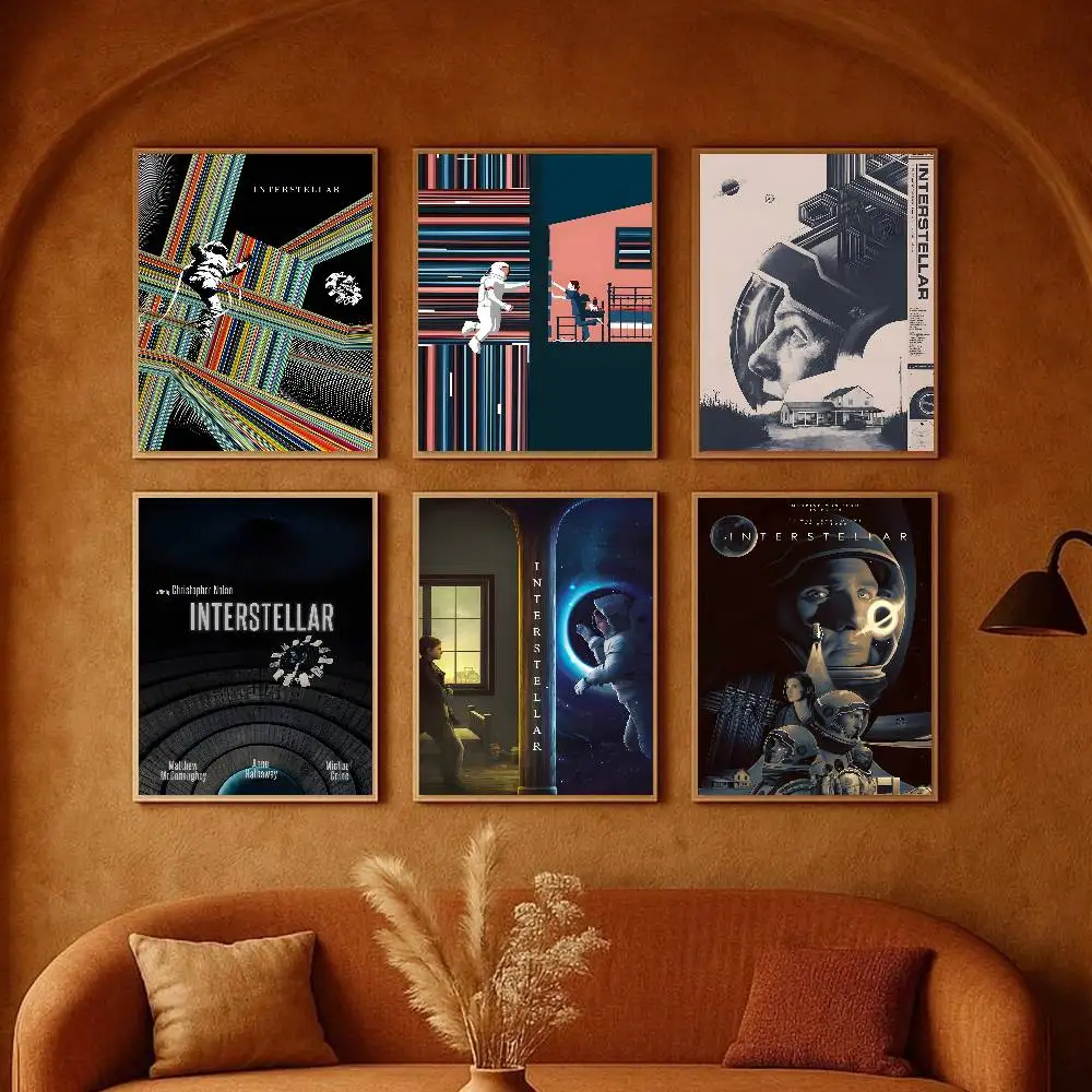 ملصق فني لزج للفيلم بين النجوم عالي الوضوح ملصق فني ذاتي اللصق مقاوم للماء لتزيين المنزل #3