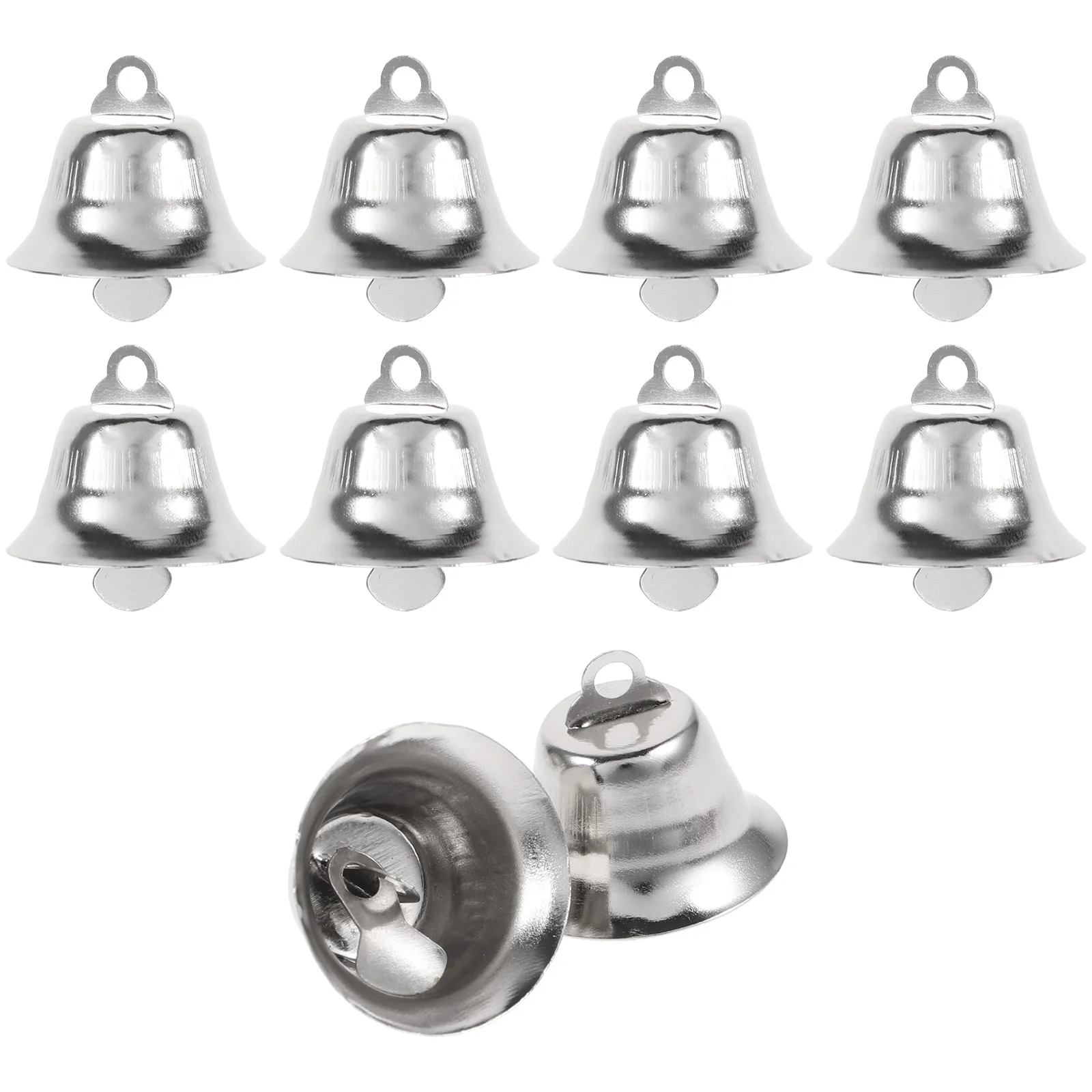 

20Pcs Metal Jingle Bells Small Christmas Bells Decorations Silver Mini Xmas Tree Ornaments DIY Holiday Crafts Gifts