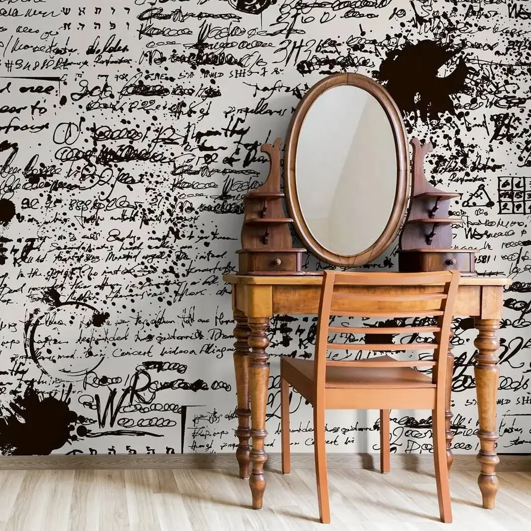 carta-da-parati-retro-con-imitazione-di-testo-scritto-a-mano-carta-da-parati-temporanea-rimovibile-tradizionale-per-decorazione-della-casa-dimensioni-colori-personalizzabili