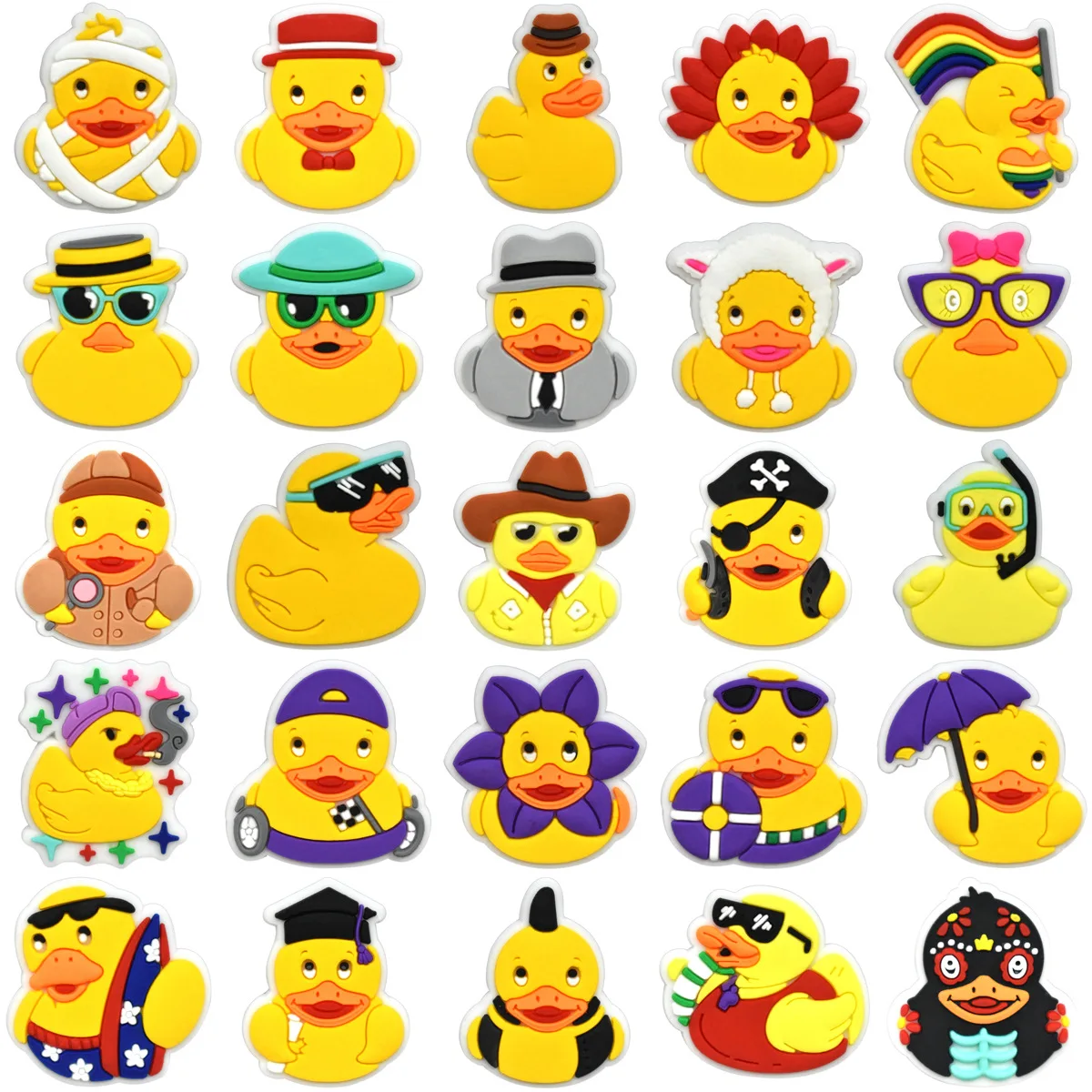 Cute Duck animal series Shoe Charms Accessories Children Shoe Decorations Fit Wristband Classic Clog Charms Party Present toys