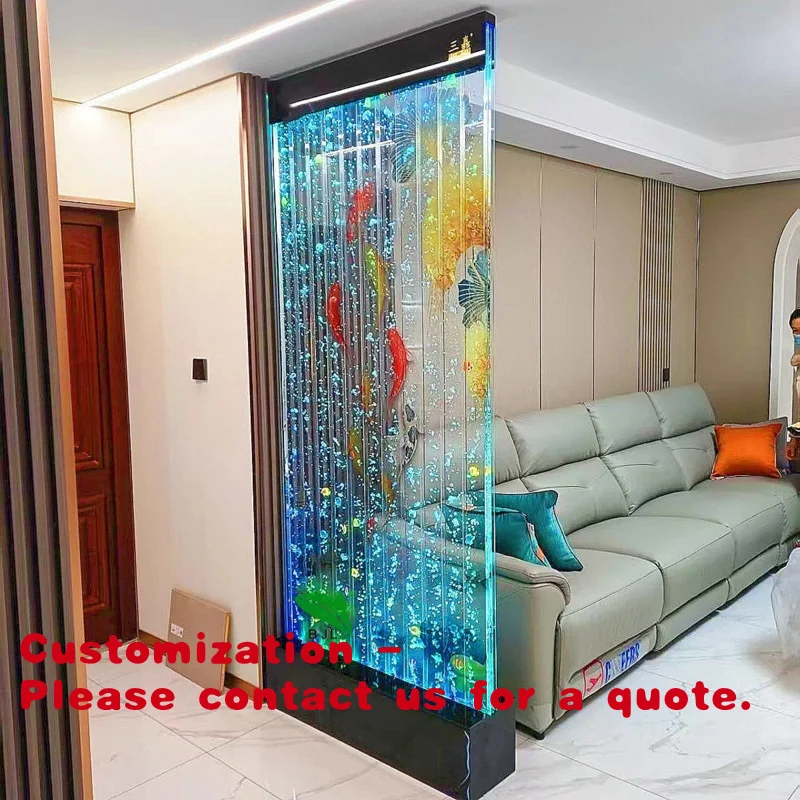 

Customize.Indoor Led Acrylic Panel Screen Partition Fountain Bubble Wall with Beautiful Pattern and Colorful Light Room Di