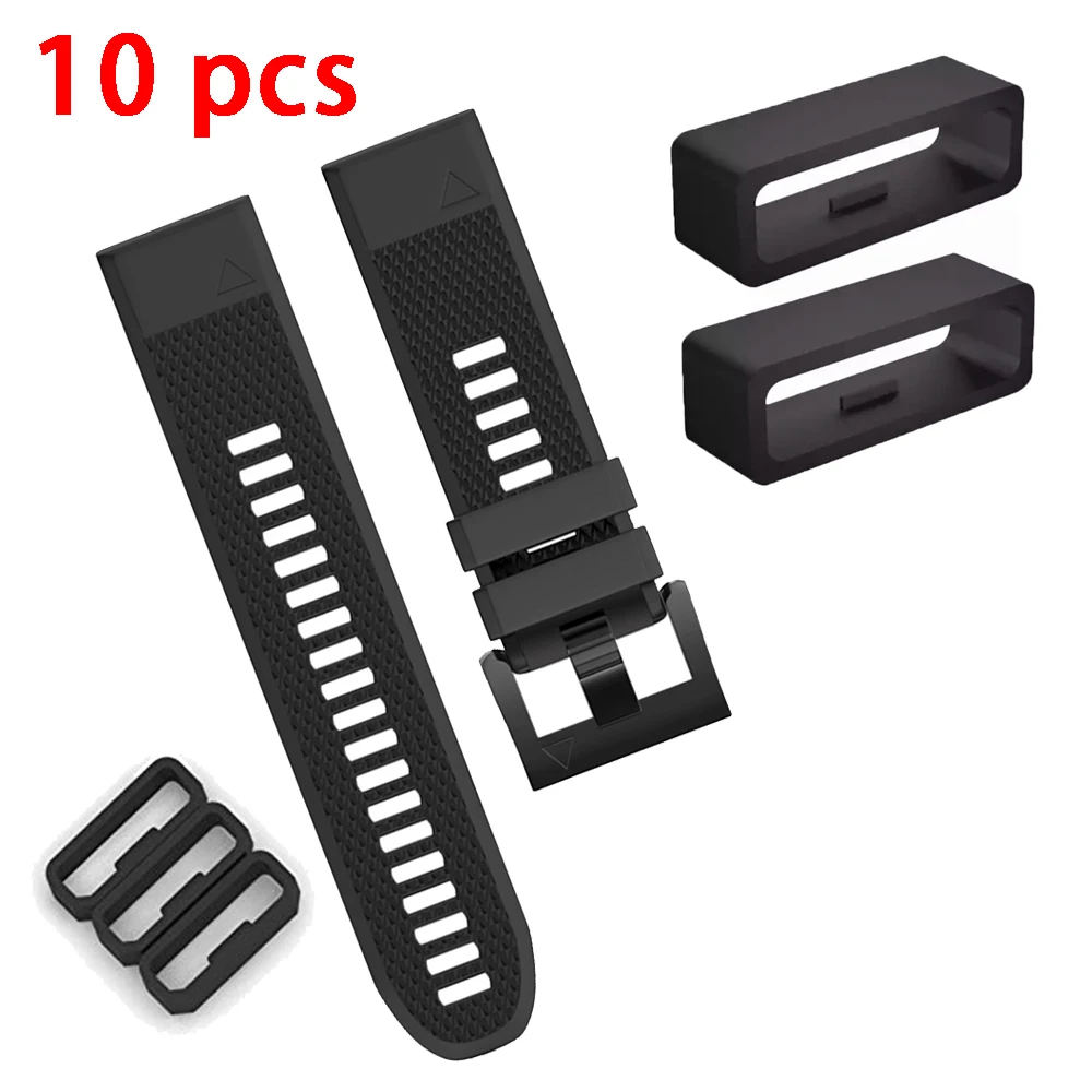 

10pcs Rubber Replacement Watch Strap Band Loop Security Holder Retainer Ring For Garmin Fenix 6S 6X 6 Pro 5X 5S 5 7S 7 Plus 3 HR