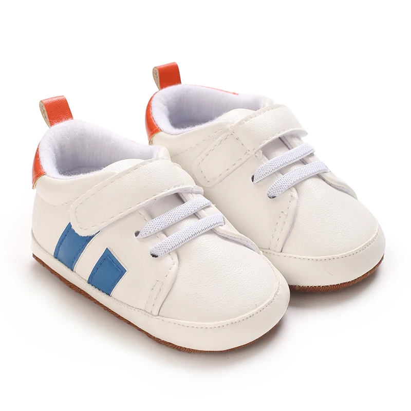 Nova primavera e outono sapatos de bebê moda clássico branco plutônio alta superior sapatos esportivos sola macia confortável sapatos casuais caminhada