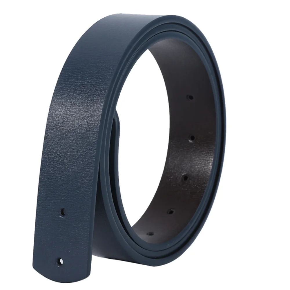 Herren-Doppelseitengürtel aus echtem Leder, modischer Gürtel ohne Schnalle, hochwertige Ausführung, schwarz/braun, 3,3 cm breit. – Detail 3