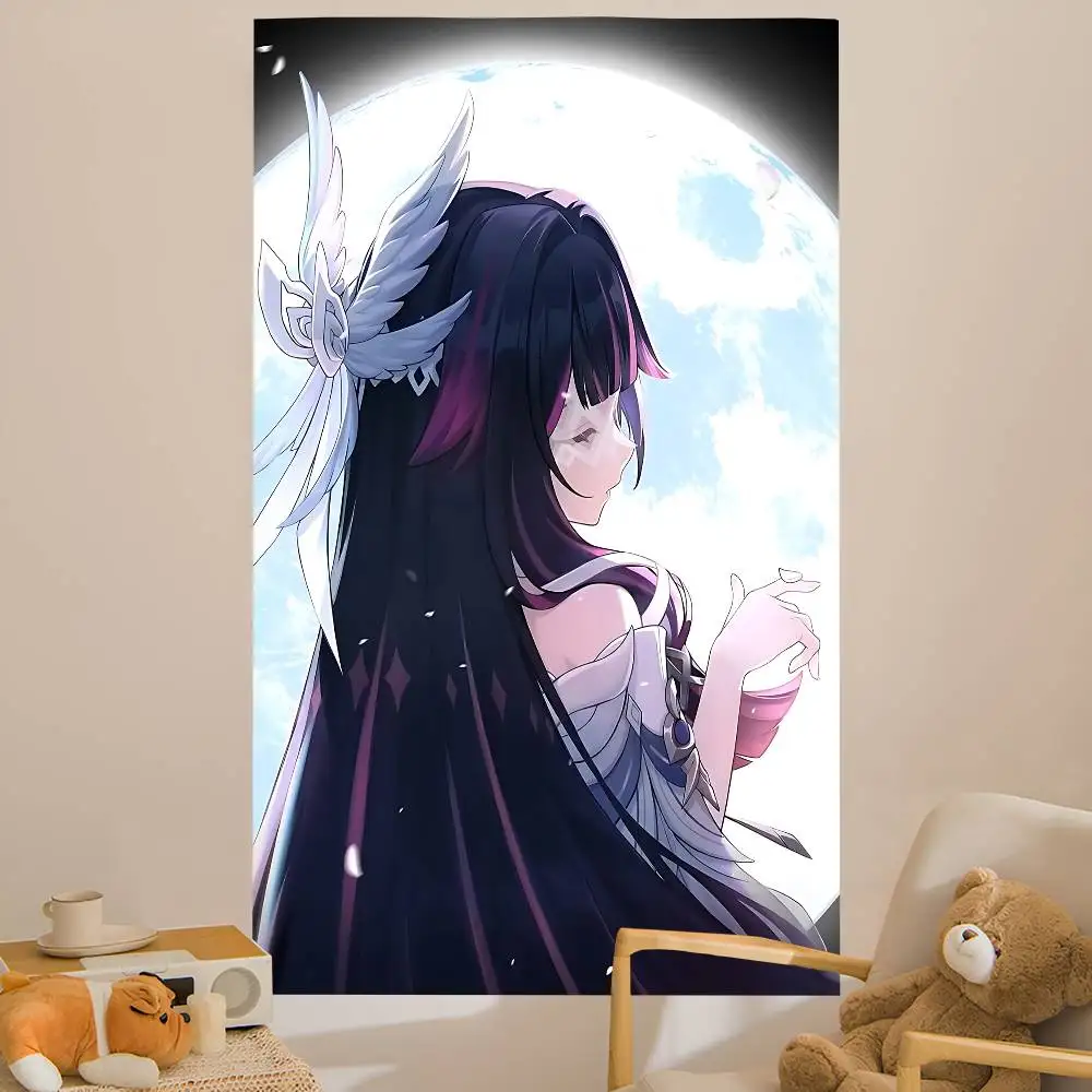 Genshin Impact Columbina Hanging Bohemian Tapestry Hanging Tarot Hippie Wall Rugs Dorm Home Decor