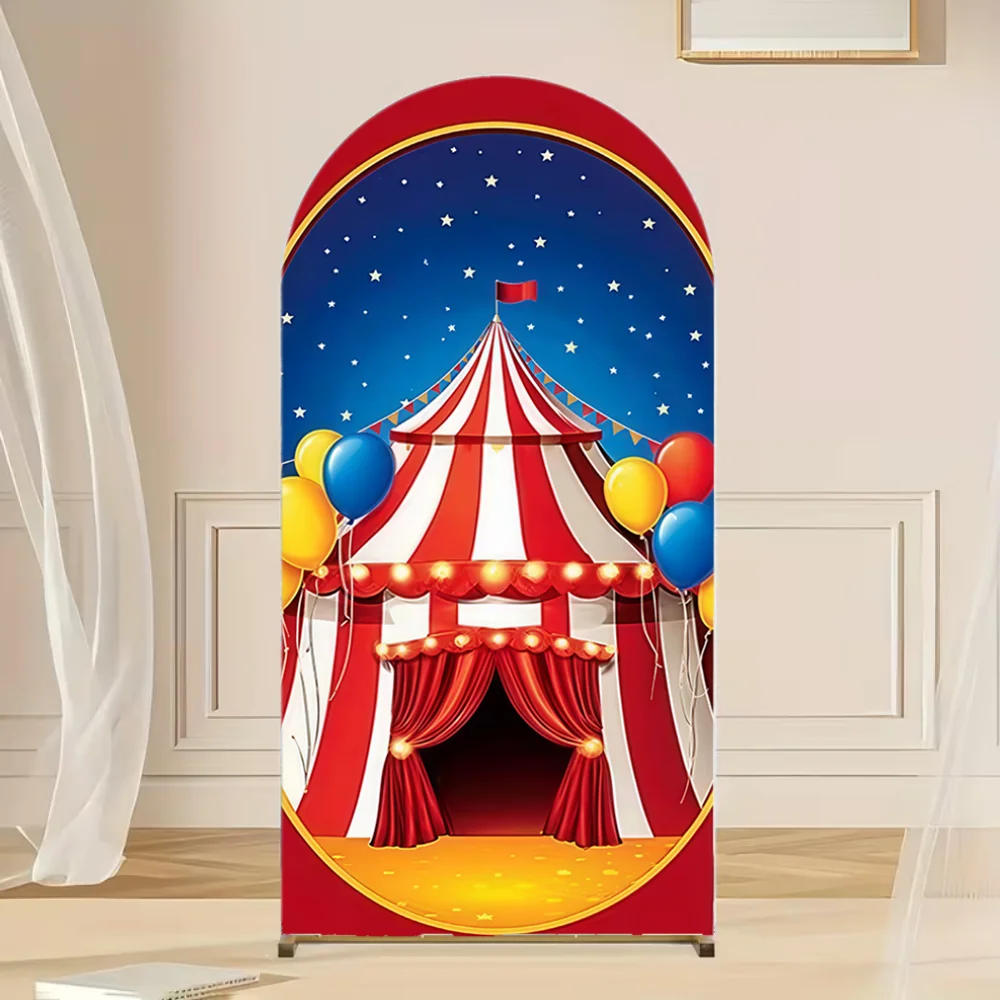 

Carnival Circus Arch Backdrop Cover 2-Sided Birthday Party Children Baby Shower Customization Chiara Arch Photography Background