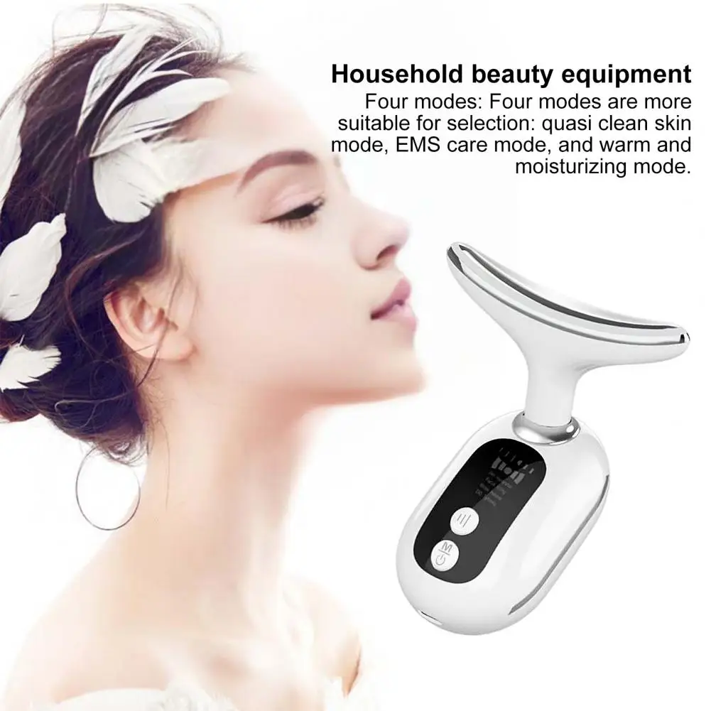 Dolphin-shaped Beauty Instrument 7-in-1 Led Face Neck Massager for Home Use Skin Care Tool with Warm for Smooth for Travel