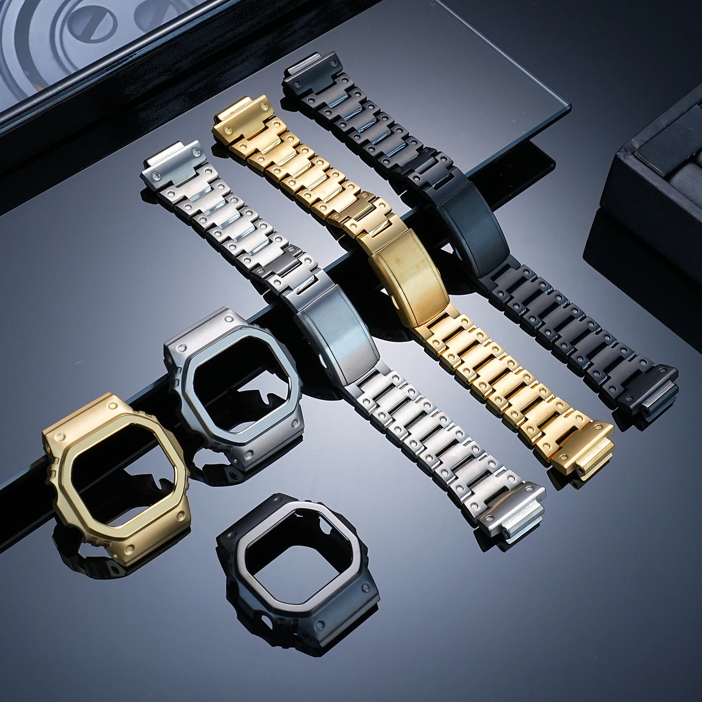Full Titanium Mod Conversion Kit For Casio G-SHOCK DW-5600 GW-B5600 GWM-5610 Case & Bracelet Lightweight Aftermarket Upgrade