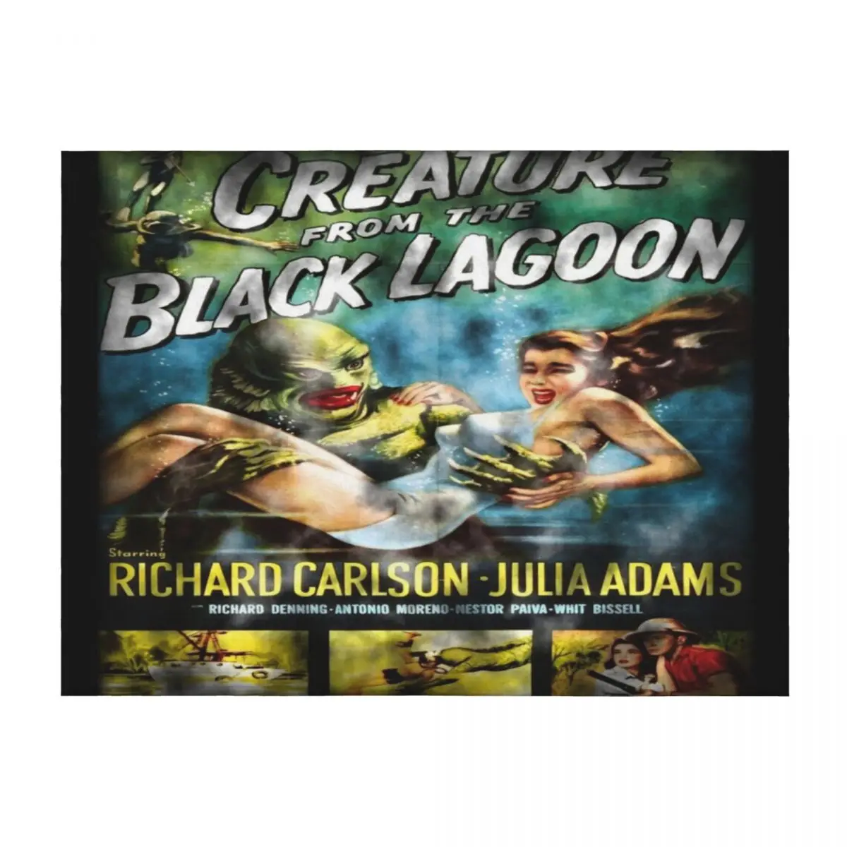 

Creature From The Black Lagoon - Dark Version. Throw Blanket Picnic Plaid on the sofa Summer Beddings Flannel Fabric Blankets