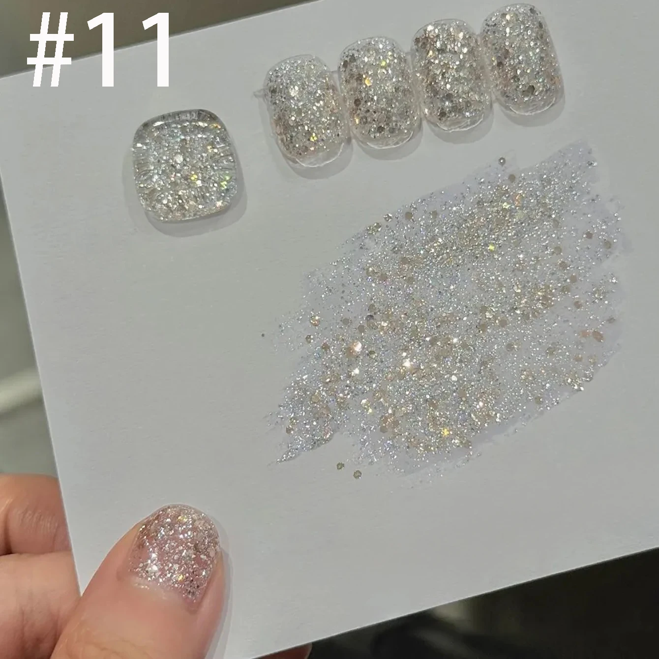 MIANEL 12ML Weißer Nagellack Jimeng Hochzeitskleid Feiner Glitzer-Gel-Nagellack Super Glänzender Glitzer-Nagellack für Nagelkunst-Salon – Detail 29