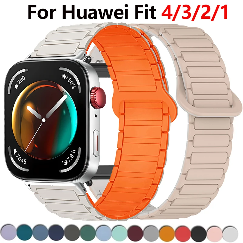 Magnetic Loop For Huawei Watch Fit 3 4 Strap Accessories Silicone Replacement belt Correa Bracelet for Huawei watch fit3 2 1Band
