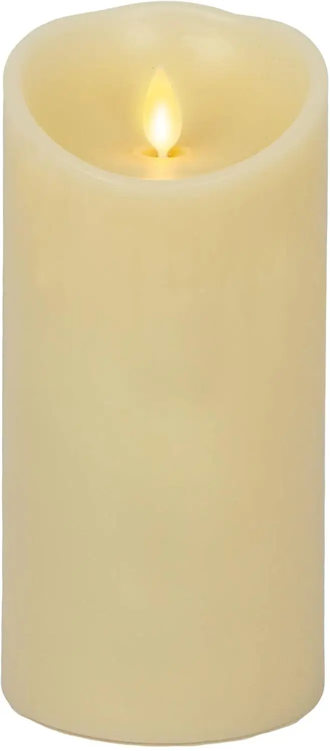 

Realistic Flameless LED Candle with Moving Flame, Remote Control, Timer, Vanilla Scent, Ivory (3.5x7 in)