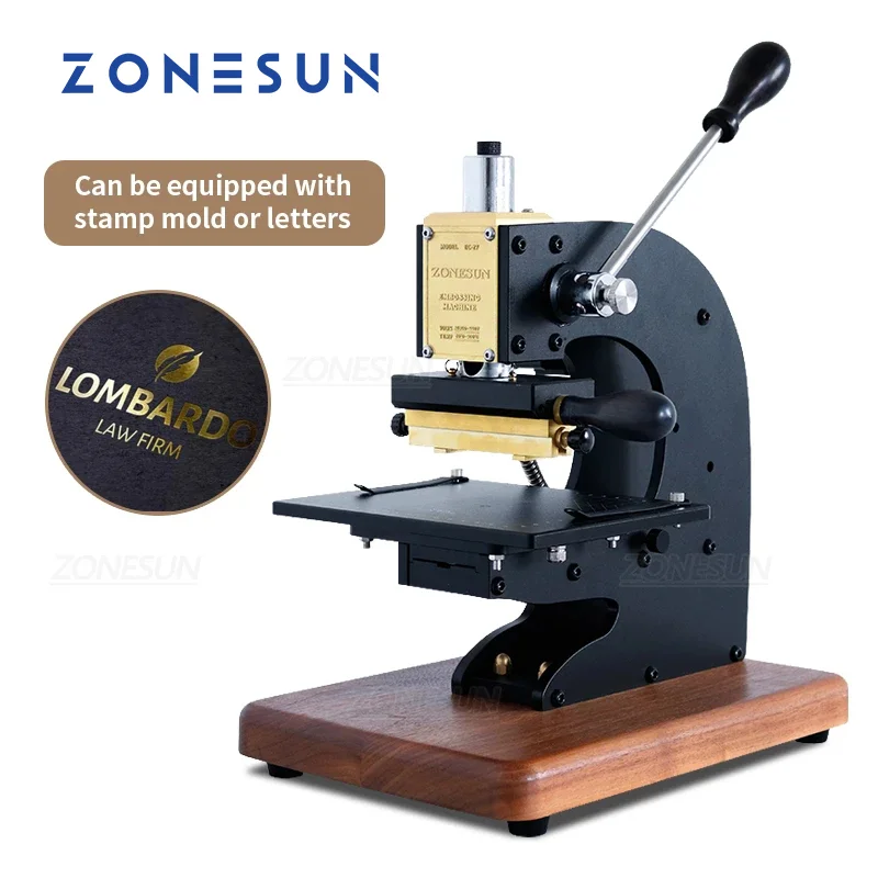 ZONESUN Hot Stamping Machine Bronzing Machines Manual Embossing Heat Press Machine with Positioning Slider for PVC Leather