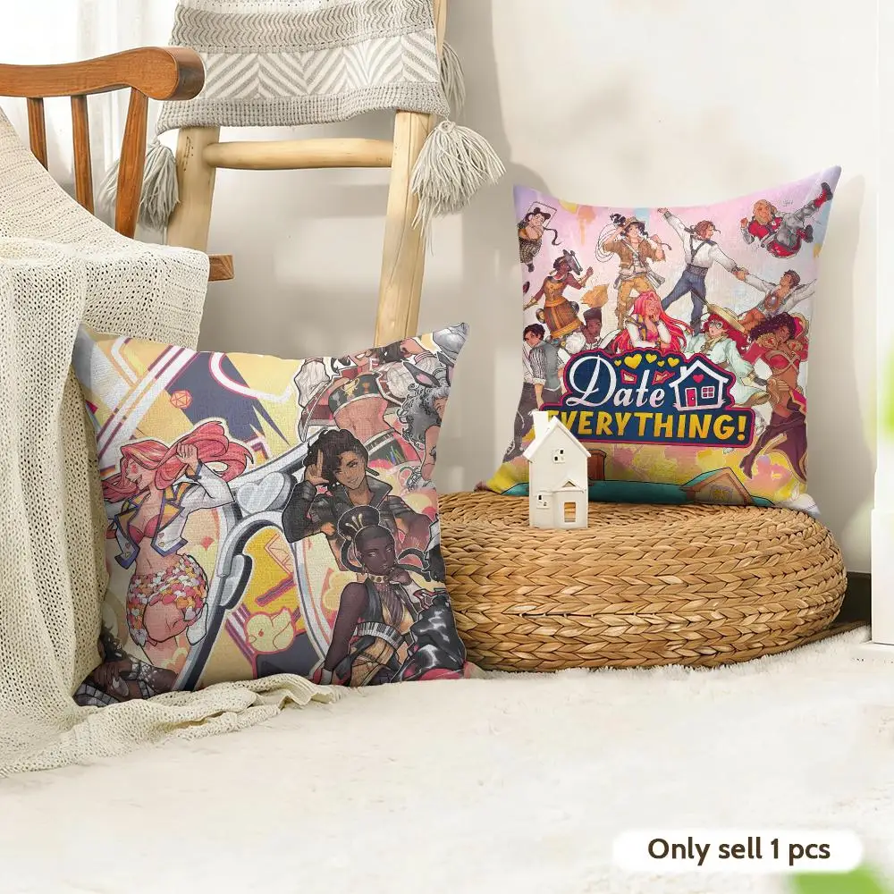 Video Game D-date Everything Cushion Cover Organic Linen Square Pillow Case Durable Non-Allergenic And Kind To Skin