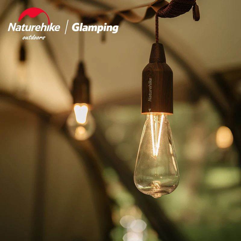 Naturehike ABS+PC Hanging Rope Tent Lamp Waterproof Camping Garden Portable Night Light Atmosphere Lamp Charging Lamp 24H Work