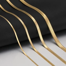 woiwoi Stainless Steel Necklaces Blade Snake Chain Light Luxury Unisex Clavicle Choker Men Necklace For Women Jewelry Gifts
