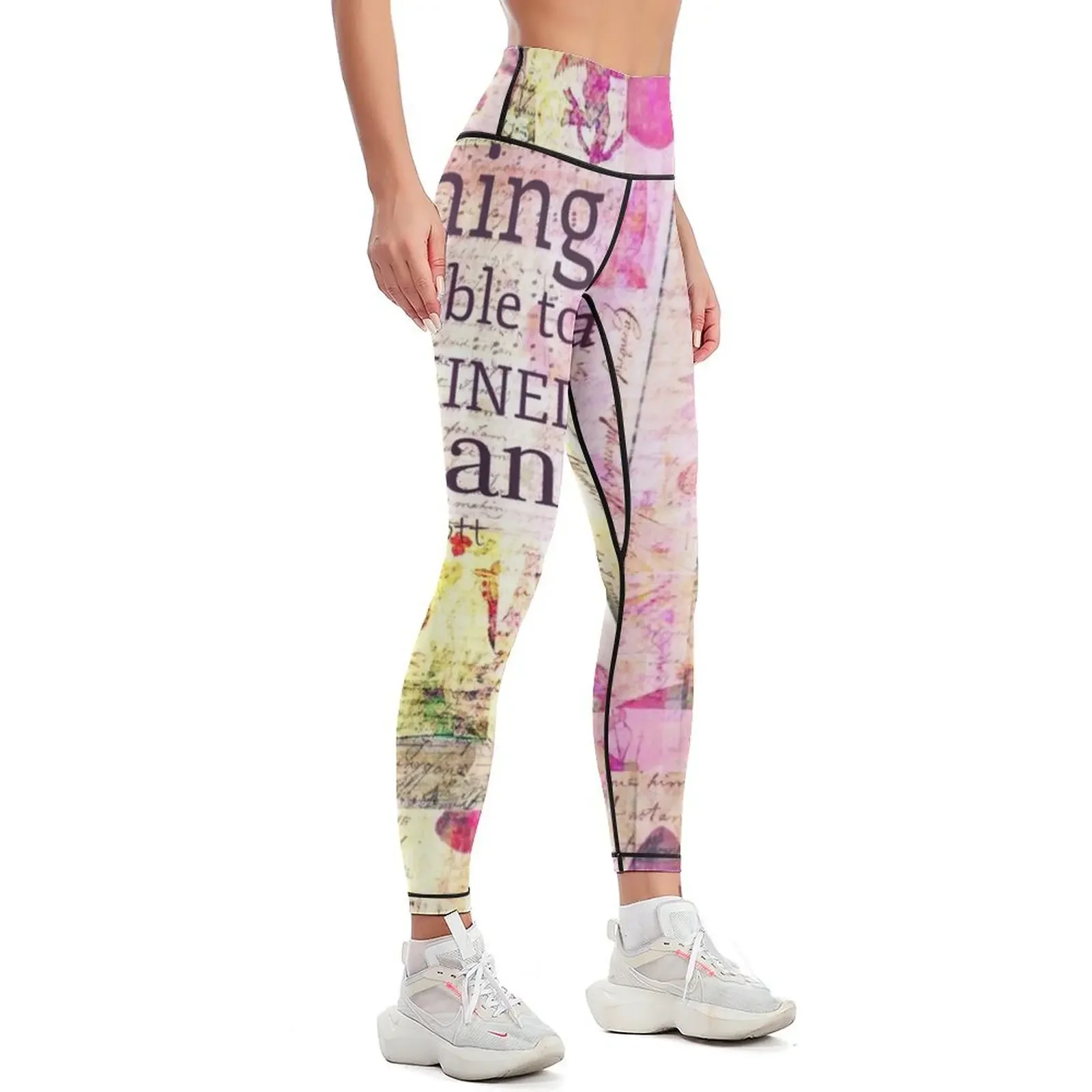 Louisa May Alcott WOMAN quote Leggings Women's fitness Women's gym high waist sportswear gym Womens Leggings