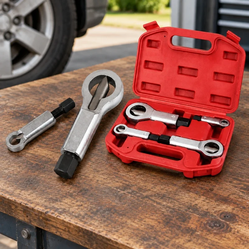 Heavy-Duty Portable Hand Tool Set of 4 Manual Nut Splitters for Tough Nut Removal