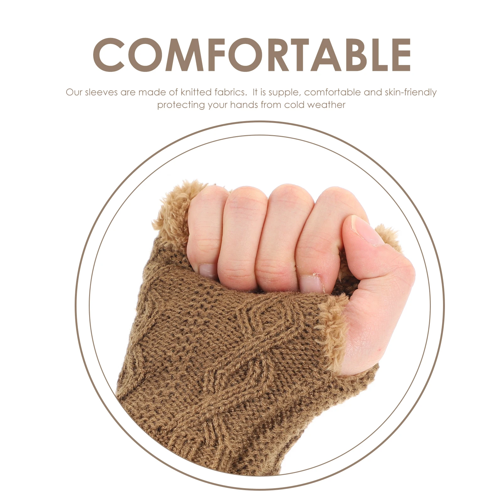 

Warm Winter Knitted Gloves Stylish Anti cold Wear resistant Small Rhombus Design Half finger Thermal Mitts Non slip Touchscreen
