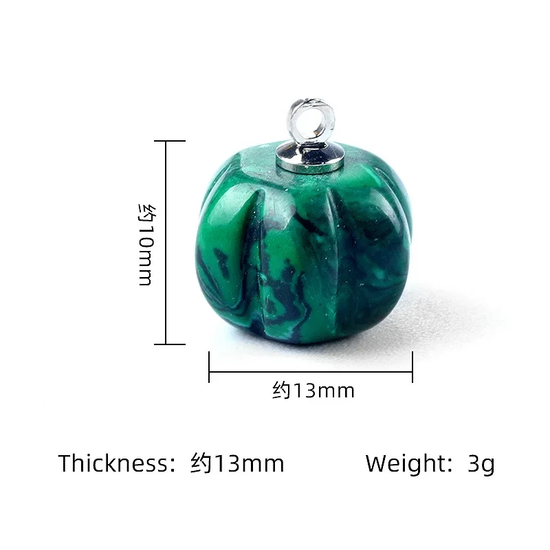 10pcs Natural Stone Mini Hallowmas Pumpkin Pendant Carving Crystal Agate Charmsfor Necklace Earrings Making Accessory