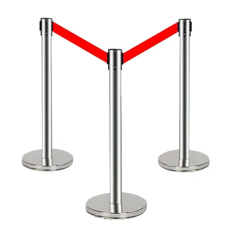 【Professional Use】Safety Warning Tapes Posts Bank Queuing Barriers/fences Stainless Steel One-meter Railings Retractable Isolati