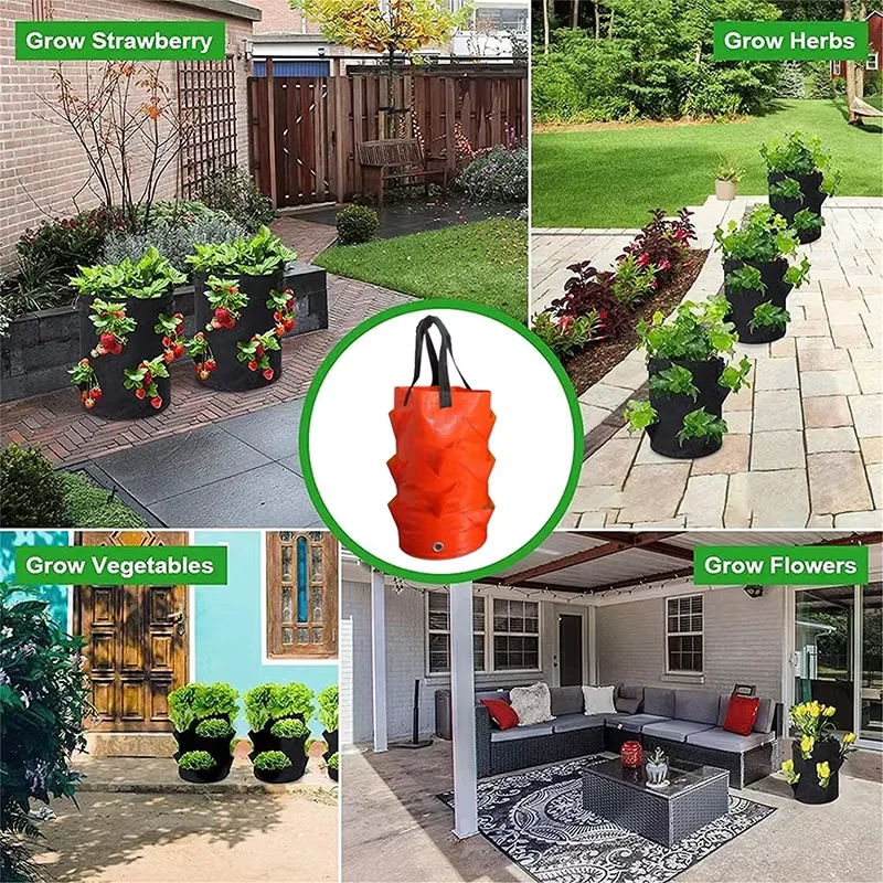 

Подвесное кашпо для клубники и трав, контейнер для выращивания растений, сумка для хранения и демонстрации, легкий уход и удобство использования