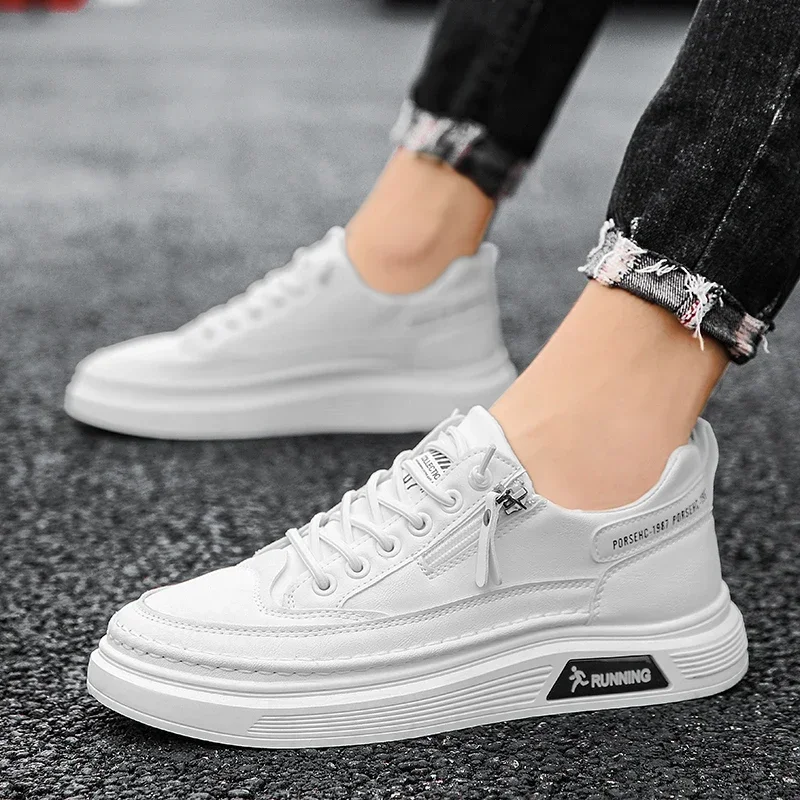 Unisex White Sneakers Summer Lace Up Thick Bottom Casual Flats Anti-slip Outdoor Walking Sports Board Shoes Sapatos Femininos