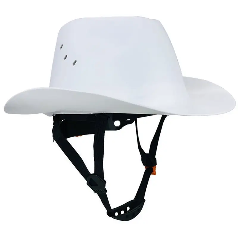 New Tech Cowboy Safety Helmet With Vent Hole HDPE Full Brim Hard Hat For Outdoor Construction Railway Rescue Work Cap