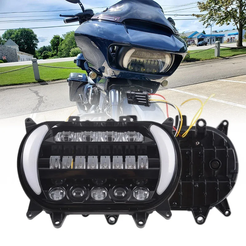 

Motorcycle LED Headlight DRL Projector Headlamp With Turn SIgnal For Harley Road Glide FLTRU FLTRKSE 2015-2020 2021 2022 2023