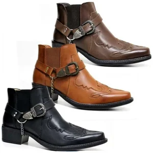 Mode 2024 Cowboy -Stiefel Vintage Herren High Leder aktuelle Fußschuhe Fingerschuhe Topf Motorradfahrer Stiefel 10 Hauptverkauf Bota de Schädel - №9