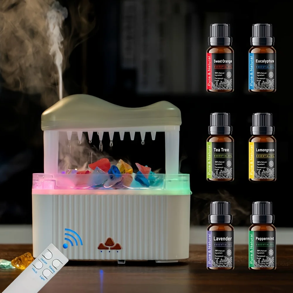 Diffuser, Automatic Spray Aroma Mist Rain Cloud Output, Whis 8.45oz With - Atomizer Intelligent Water Simulative Drop Humidifier