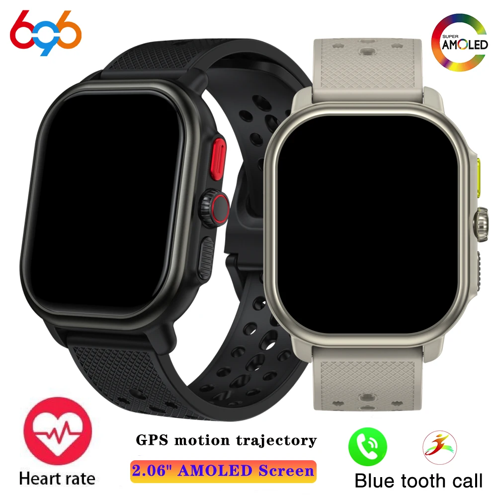 

Fashion 2.06" AMOLED Screen Men Lady Blue Tooth Call GPS Motion Trajectory Fitness Smart Watches Heart Rate Health Smartwatch