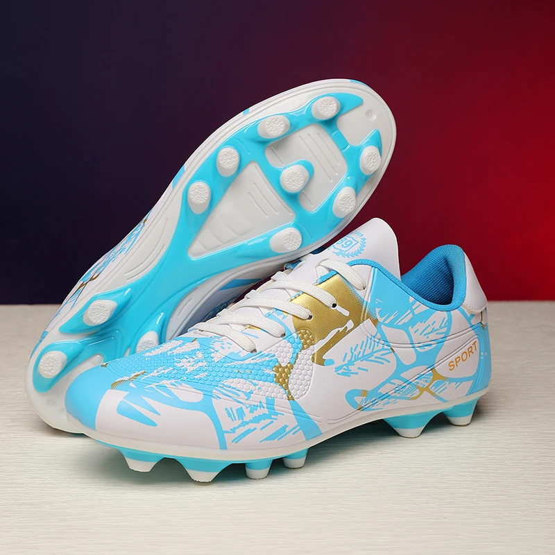 New Men Football Boots Soccer Cleats FG Non-Slip Training Shoes Soccer Shoes Long Spikes Match Ultralight Outdoor Drop Shipping