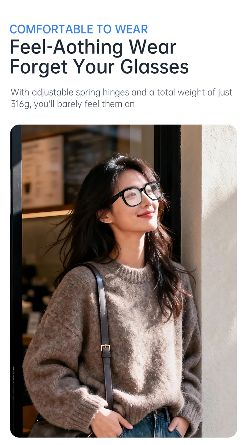 AI Smart Audio-Brille mit 4K HD-Kamera, WLAN-Videoaufzeichnung, Bluetooth-Anruffunktion, mehrsprachiger Übersetzung und tragbarem Smart-Eyewear – Detail 3