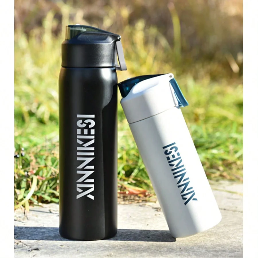 Handheld thermos cup, unisex 316 stainless steel water cup, large capacity bouncing direct drinking insulated portable thermos