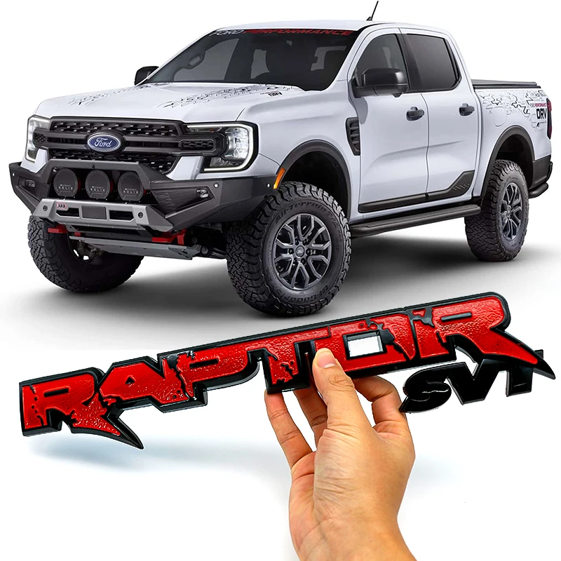 ABS Trunk Sticker Plastic Logo Badge Raptor letter Badge for Ford Focus Mk2 Fiesta Mk3 Mondeo Mk4 Ranger Kuga Mk7 C Accessorie view 2