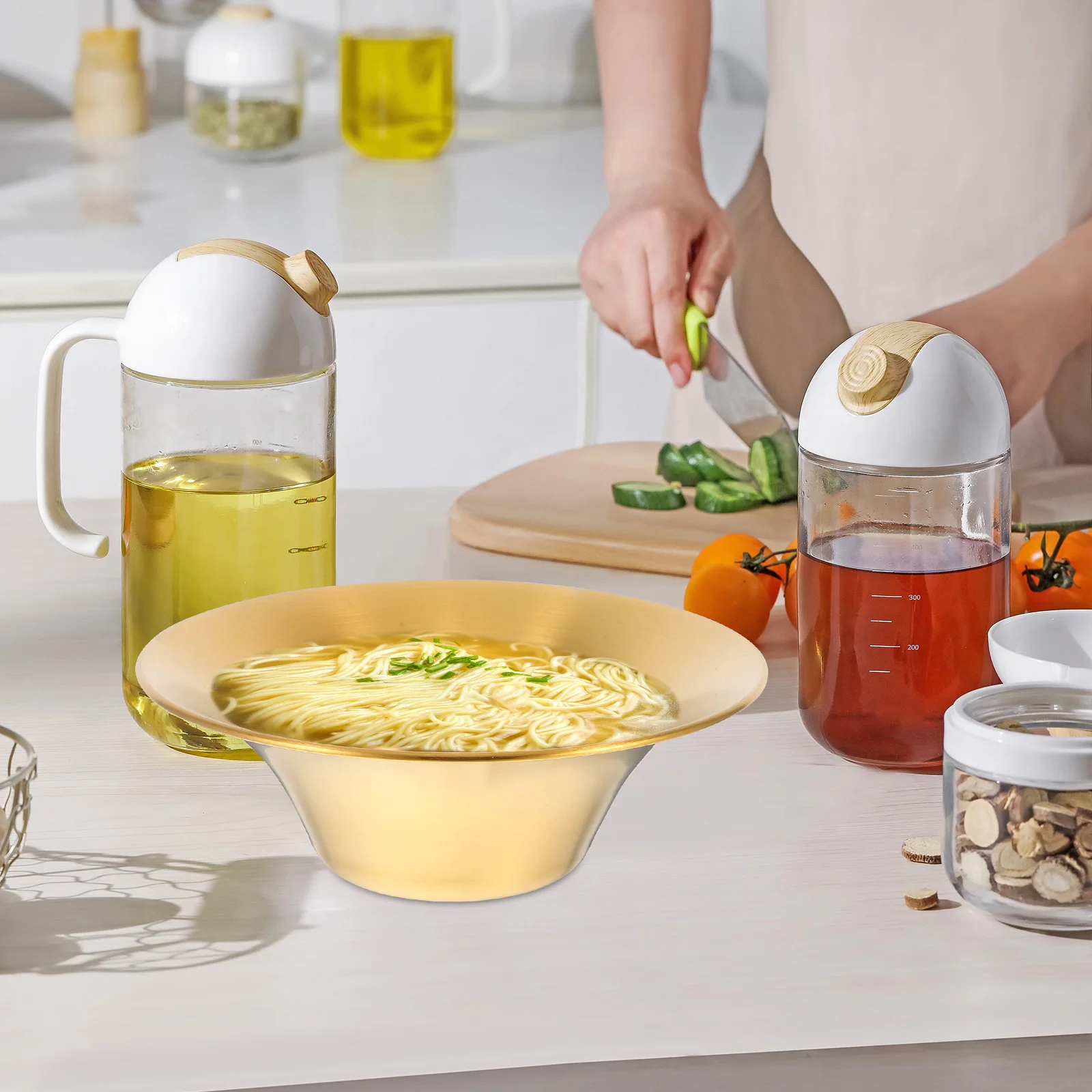 Cuenco de acero inoxidable para ensalada para niños, sopa coreana, fruta decorativa para cortar, tazones para mezclar Metal, bote para fideos, cereales de acero inoxidable