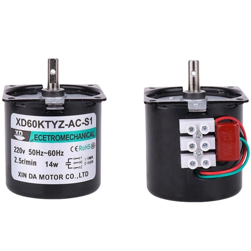 60KTYZ 14W AC Permanente Magneet Synchrone Motor 220V motoriduttore Miniatuur Lage Snelheid Grote Koppel Kleine Motor