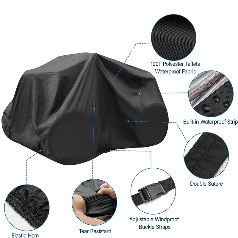 Waterproof Outdoor ATV Cover Heavy Duty Windproof Car Quad Covers Protection 4 Wheeler Covers for Kawasaki Honda Polaris Yamaha