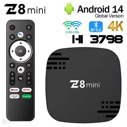 ATV Z8mini TV Box Quad Core AndroidTV Android14 BT 2GB 8GB 2.4G/5G Dual WiFi 4K HD Media Player Smart Set Top Box