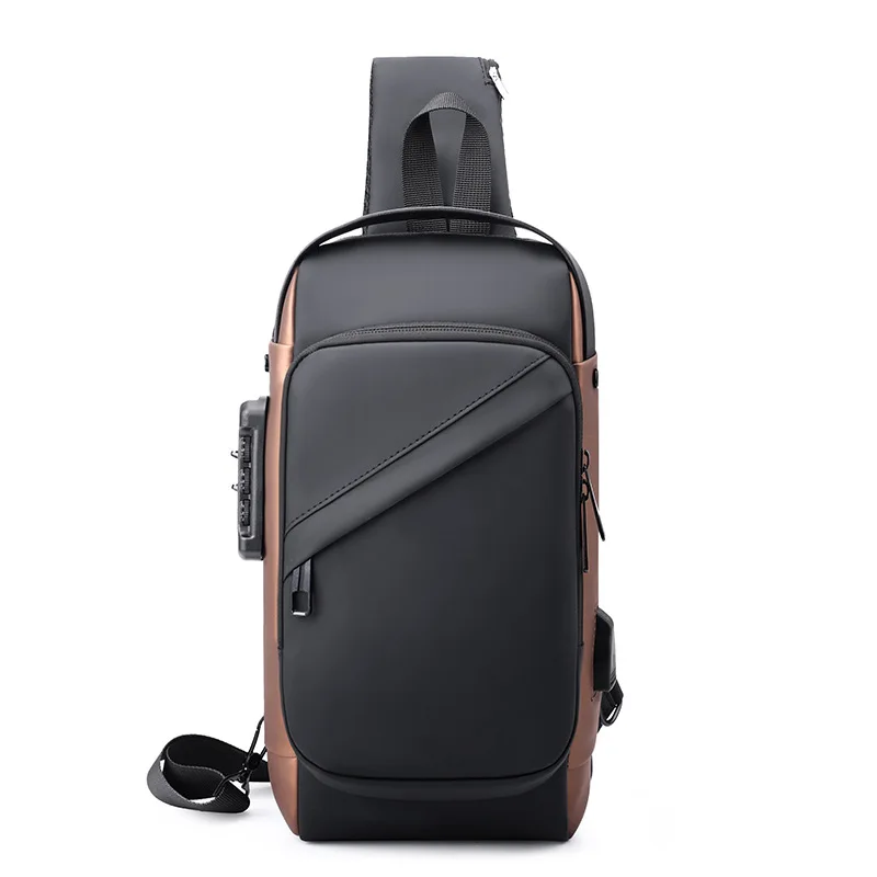 

New Multi-functional Men's Chest Bag, Password Lock Anti-theft Crossbody Bag, Large-capacity Outdoor Sports Single-shoulder Bag